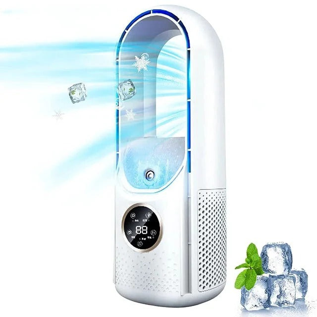 Portable Bladeless Air Cooler Fan Whisper-Quiet Desktop Personal AC Unit Smooth Airflow Energy Saving Compact Design for Home Office Bedroom | Thomler