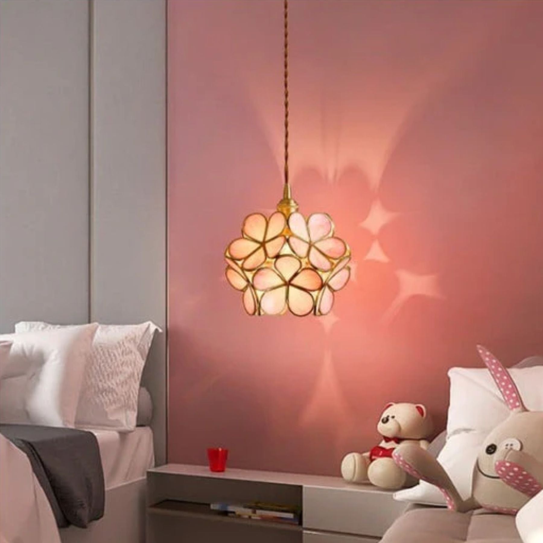 Pendant Light Glass Brass E27 Gold Dining Room Bedroom Hanging Ceiling Lamp Adjustable 150.0 cm Cord Vintage Style | Thomler