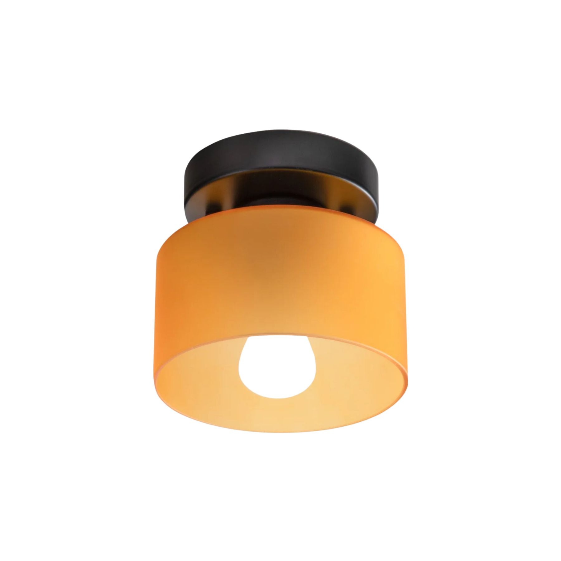 Ceiling Lamp Glass E27 Amber Black Kitchen Hallway Living Room Retro Flush Mount Light | Thomler