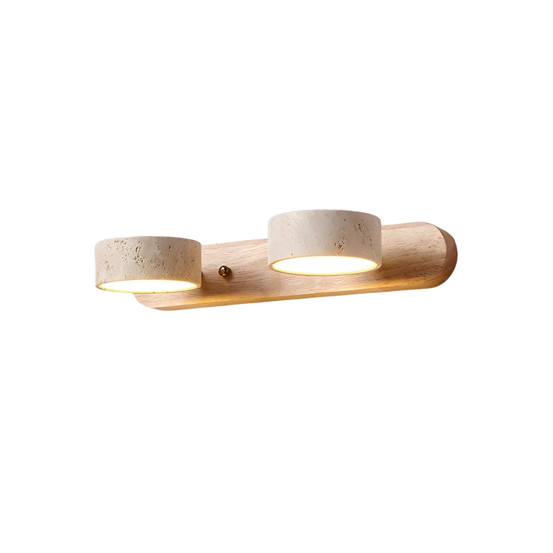 Wall Lamp Travertine Wood Integrated LED Dimmable Bedroom Hallway Living Room Ambient Lighting Fixture | Thomler