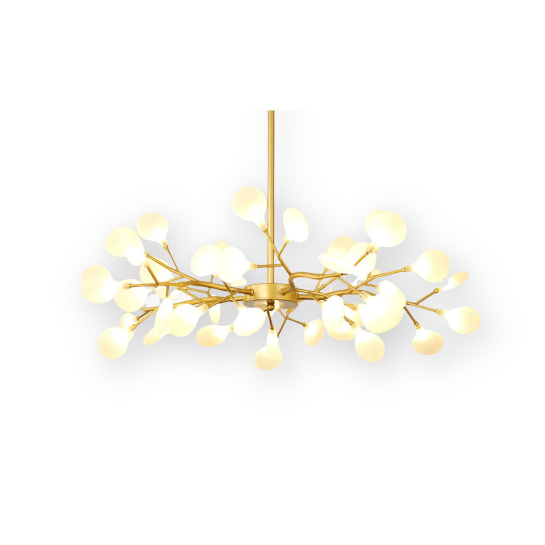 Pendant Light Metal Gold 80.0 cm LED White Acrylic Living Room Dining Room Ceiling Lamp Branching Modern Chandelier Scandinavian Luxury Interior Lighting | Thomler
