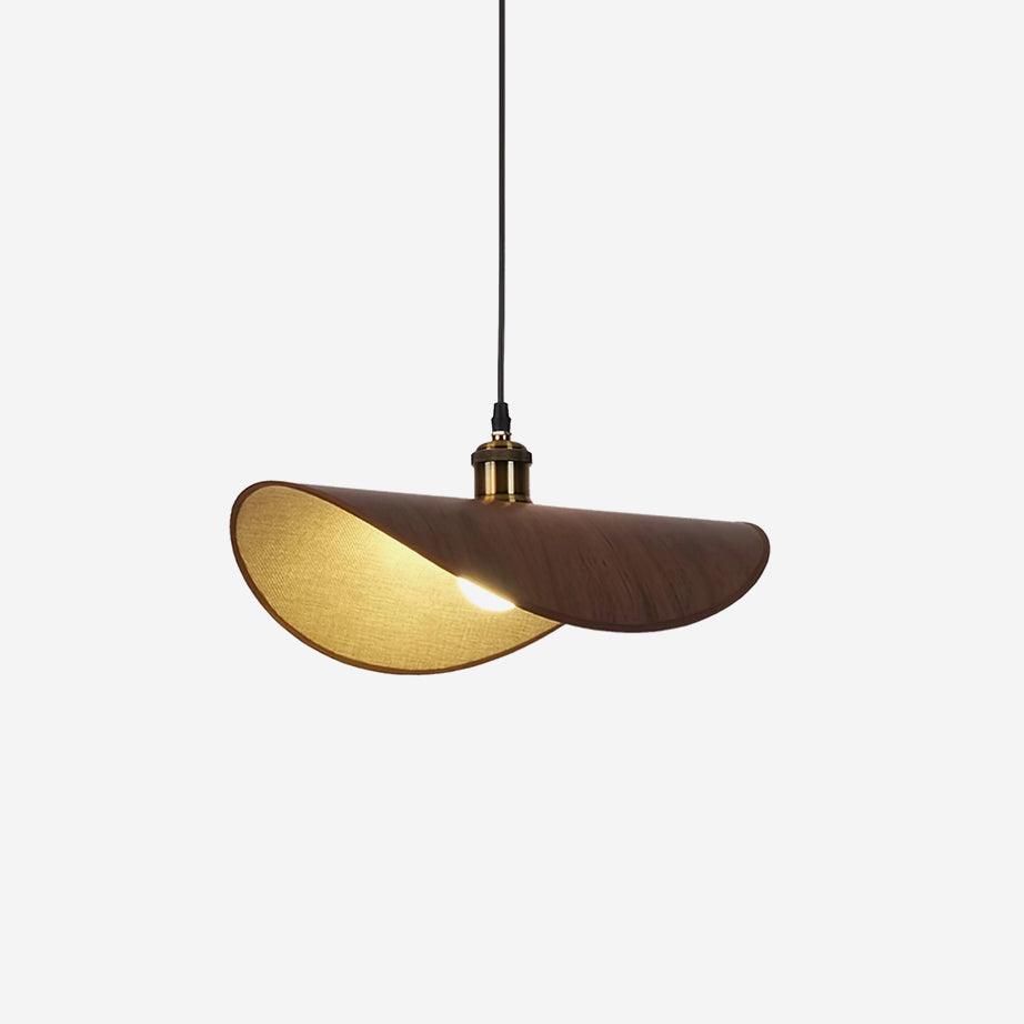 Natural Linen Ceiling Light with Wooden Accent – Contemporary Drum Pendant for Dining Room & Kitchen Island | Thomler