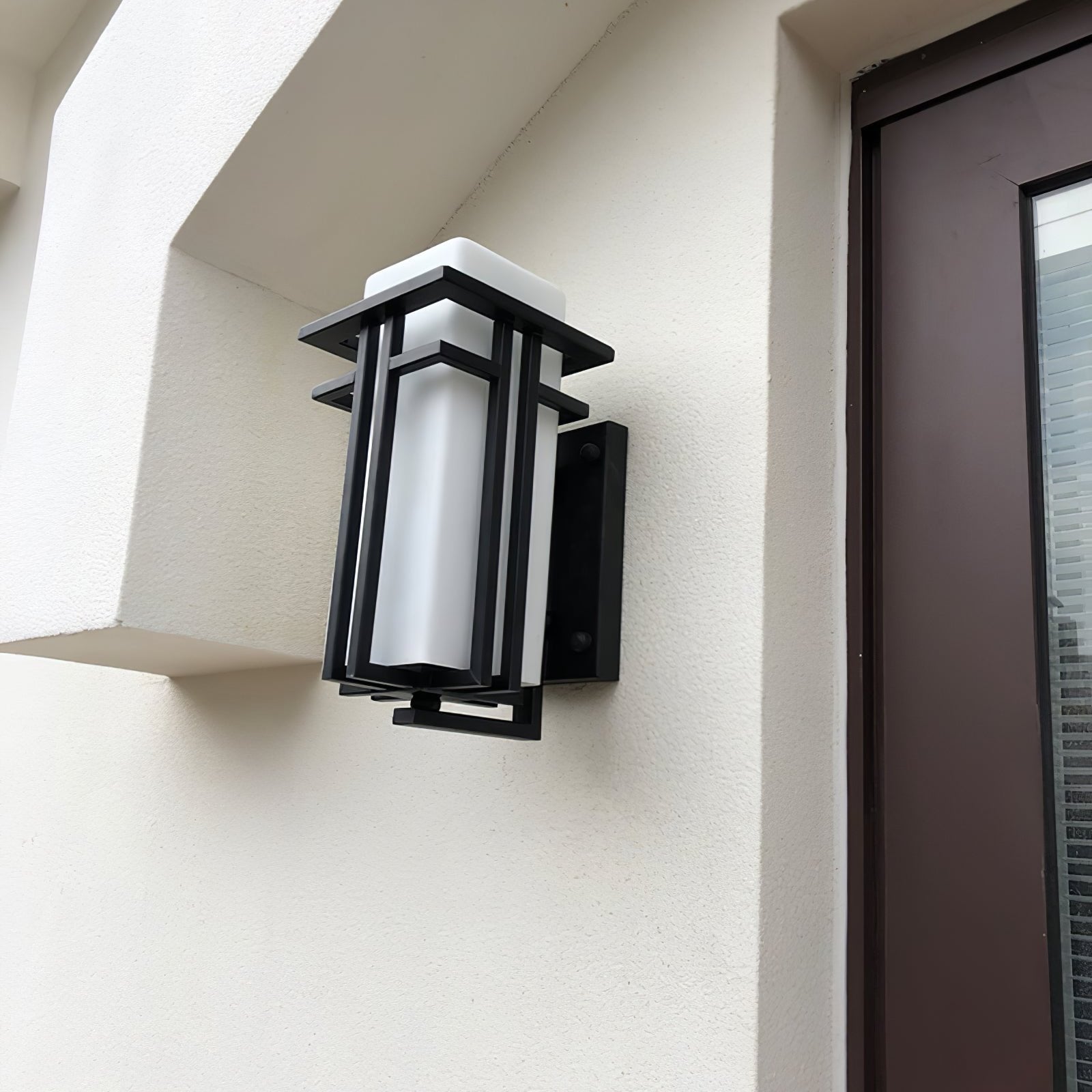 Wall Light Iron Glass 60W Matte Black Outdoor Patio Porch Industrial Waterproof Fixture | Thomler
