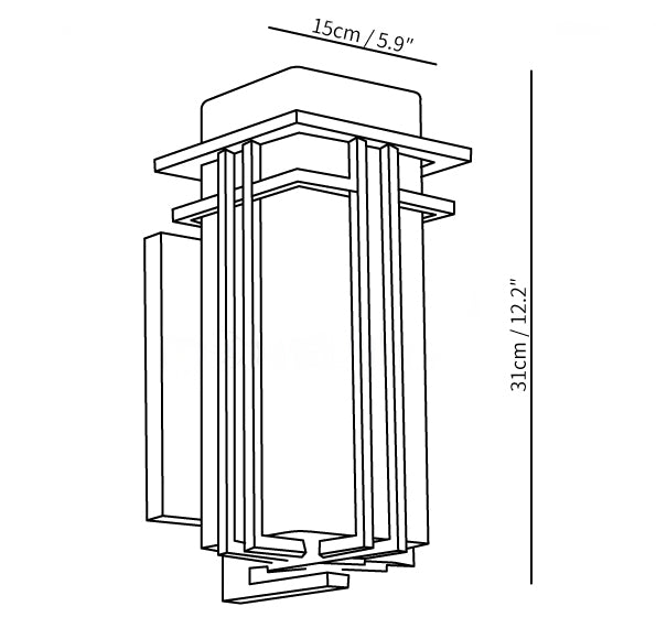 Wall Light Iron Glass 60W Matte Black Outdoor Patio Porch Industrial Waterproof Fixture | Thomler
