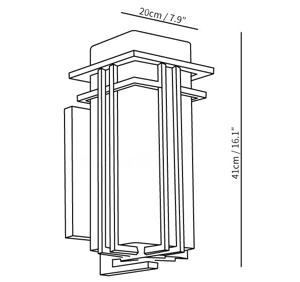 Wall Light Iron Glass 60W Matte Black Outdoor Patio Porch Industrial Waterproof Fixture | Thomler
