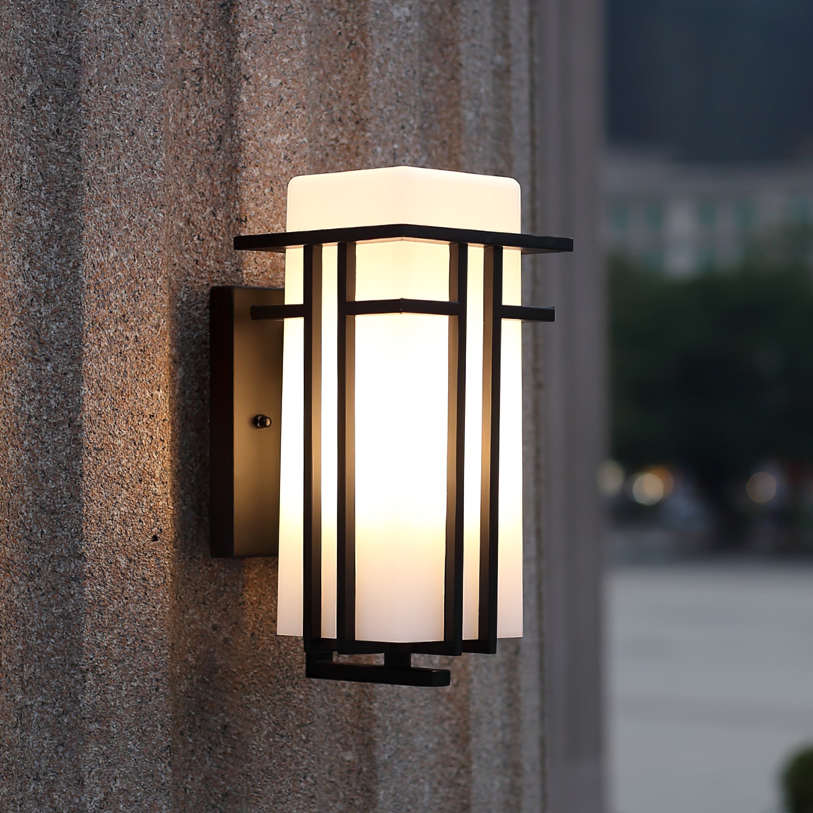 Wall Light Iron Glass 60W Matte Black Outdoor Patio Porch Industrial Waterproof Fixture | Thomler