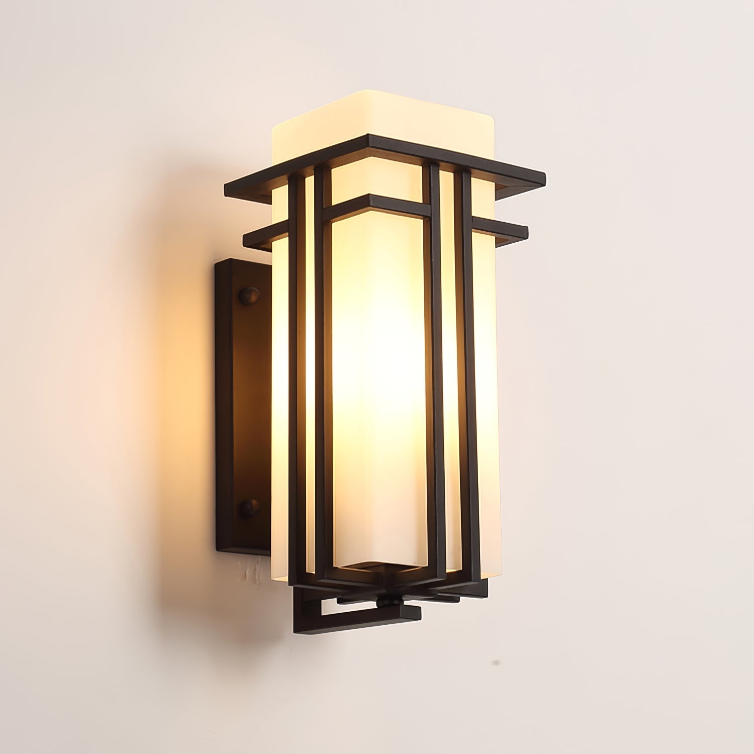 Wall Light Iron Glass 60W Matte Black Outdoor Patio Porch Industrial Waterproof Fixture | Thomler