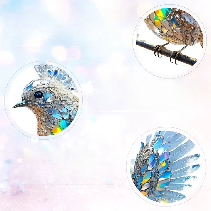 Prism Bird Window Ornament - Rainbow Light Catcher Suncatcher for Home Windows, Crystal Effect Acrylic Decoration 6x6 or 8x8 Inch | Thomler