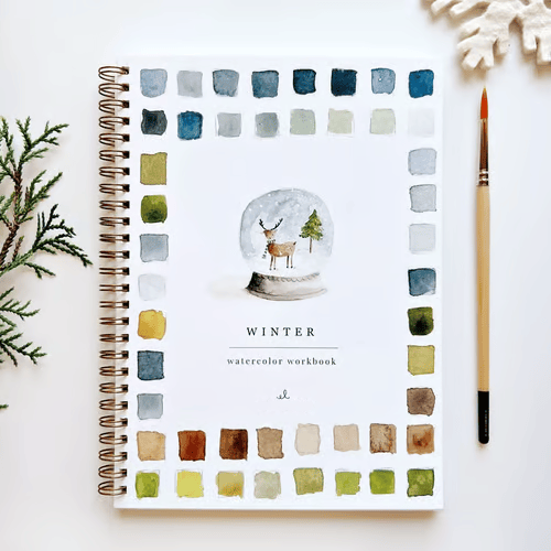 Watercolor Painting Workbook for Beginners with Step-by-Step Guided Lessons and Pre-Drawn Outlines, Complete Paint Set Included, Spiral-Boun | Thomler