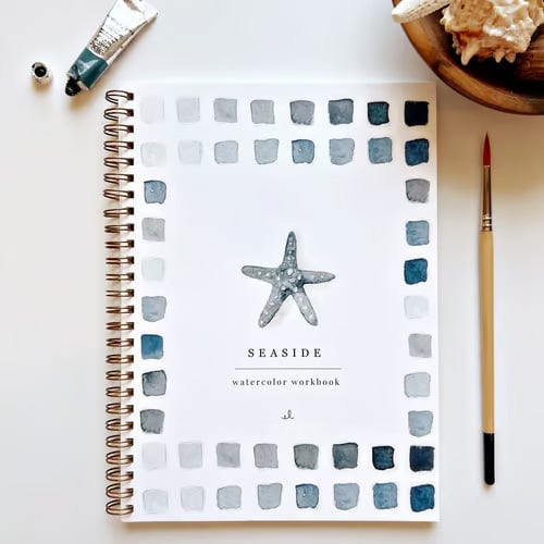 Watercolor Painting Workbook for Beginners with Step-by-Step Guided Lessons and Pre-Drawn Outlines, Complete Paint Set Included, Spiral-Boun | Thomler
