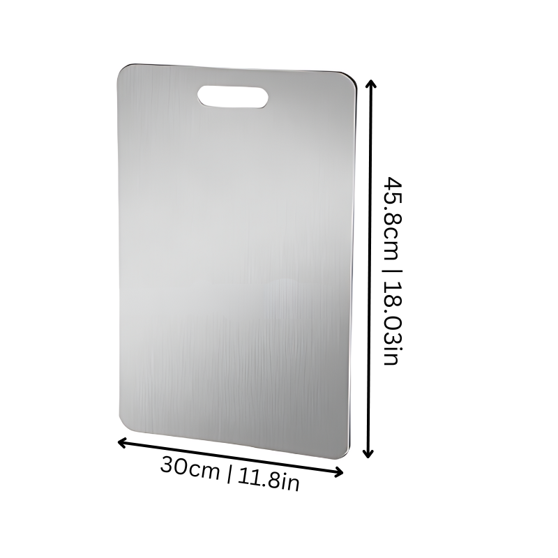 Stainless Steel Cutting Board – Antimicrobial Kitchen Prep Surface, Dishwasher Safe, Oven Safe & Warp Resistant for Chopping & Slicing | Thomler