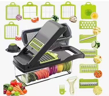 All-in-One Produce Prep Station with Safety Guard & Catch Bin for Fresh Salads, Stir-Fries & Meal Prep | Thomler