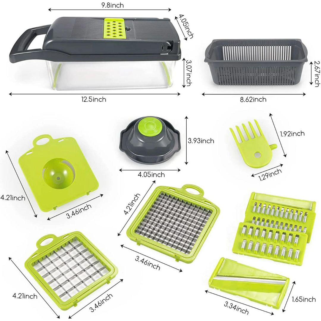 All-in-One Produce Prep Station with Safety Guard & Catch Bin for Fresh Salads, Stir-Fries & Meal Prep | Thomler