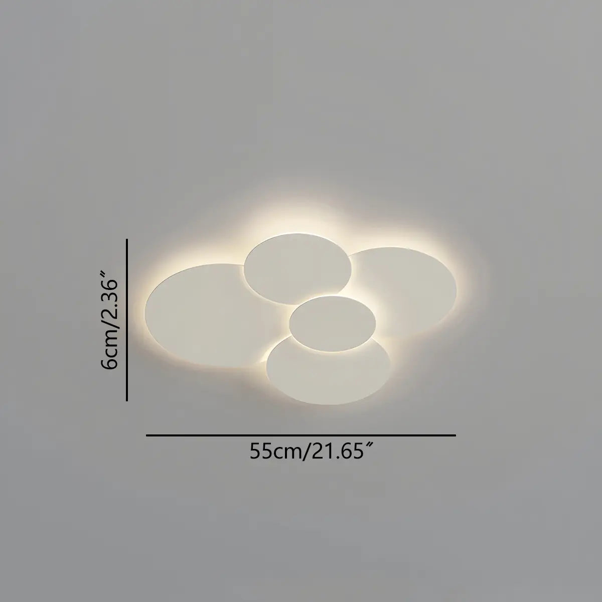 Ceiling Light Integrated LED Adjustable Discs White Dimmable Living Room Bathroom Modern Flush Mount Lighting Remote Control | Thomler