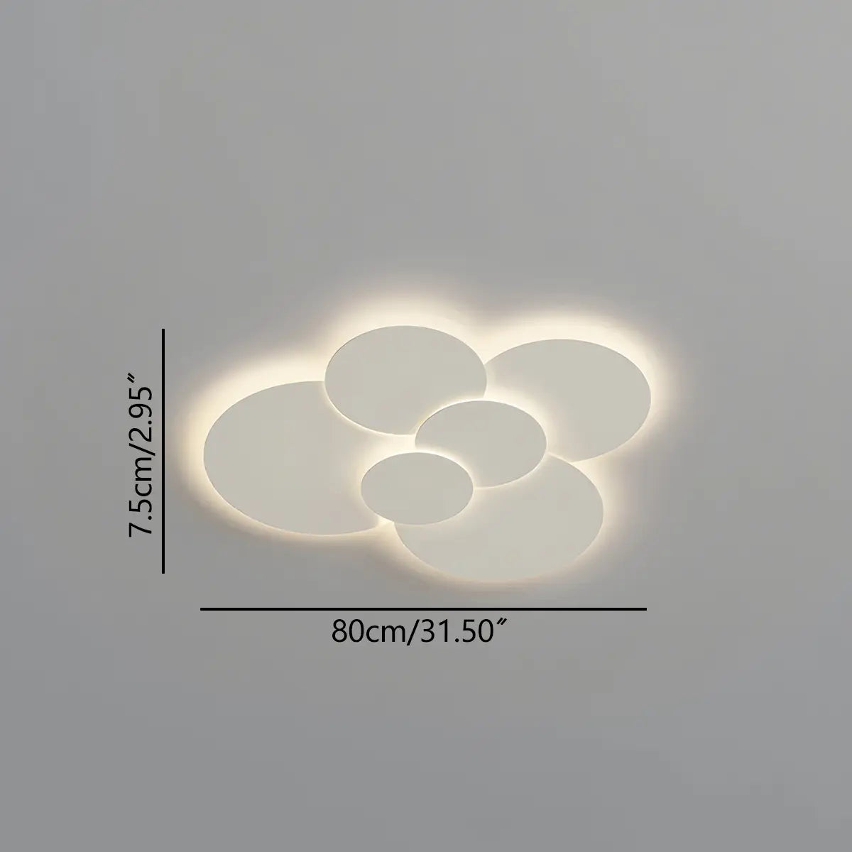 Ceiling Light Integrated LED Adjustable Discs White Dimmable Living Room Bathroom Modern Flush Mount Lighting Remote Control | Thomler