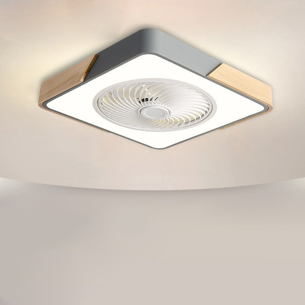 Ceiling Fan Solid Wood 20 in LED Light Indoor Living Room Bedroom Remote Control | Thomler