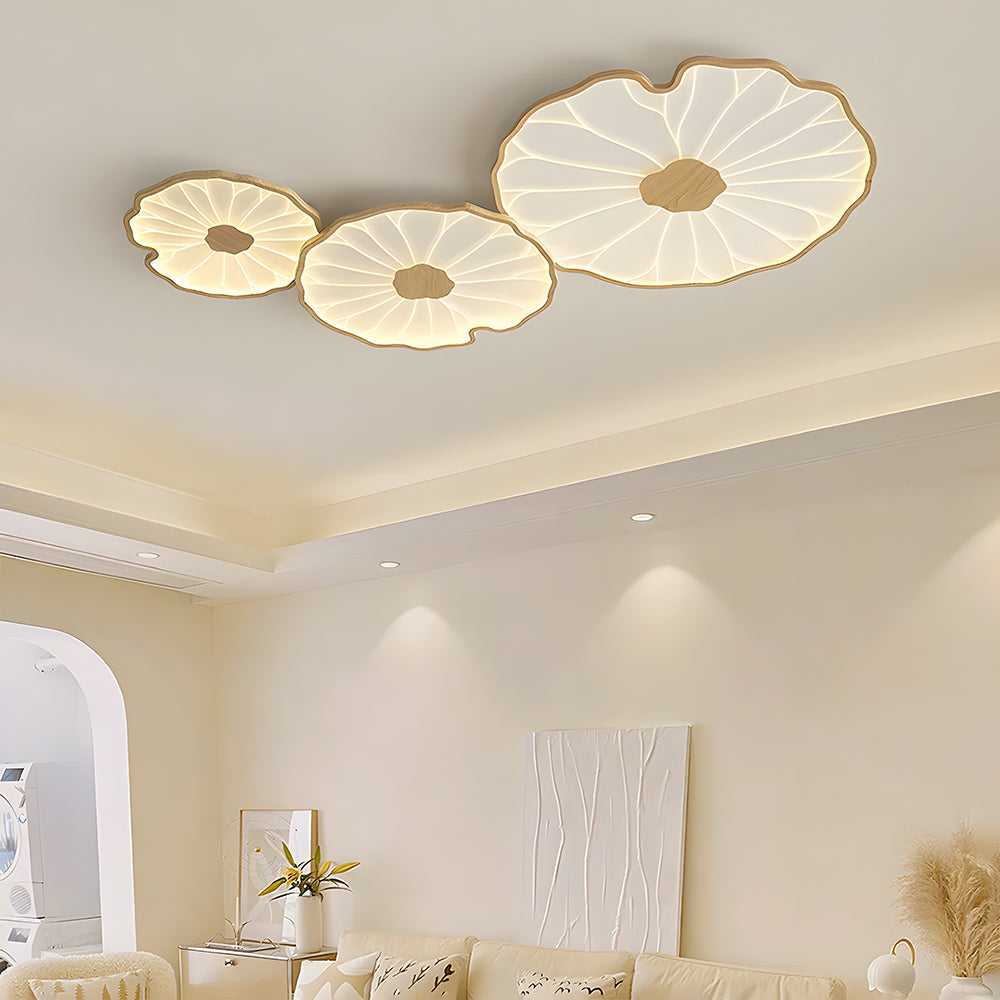 Ceiling Lamp Acrylic Lotus Leaf LED Ø 30.0 cm Bedroom Hallway Living Room Flush Mount Modern Round Light Fixture | Thomler