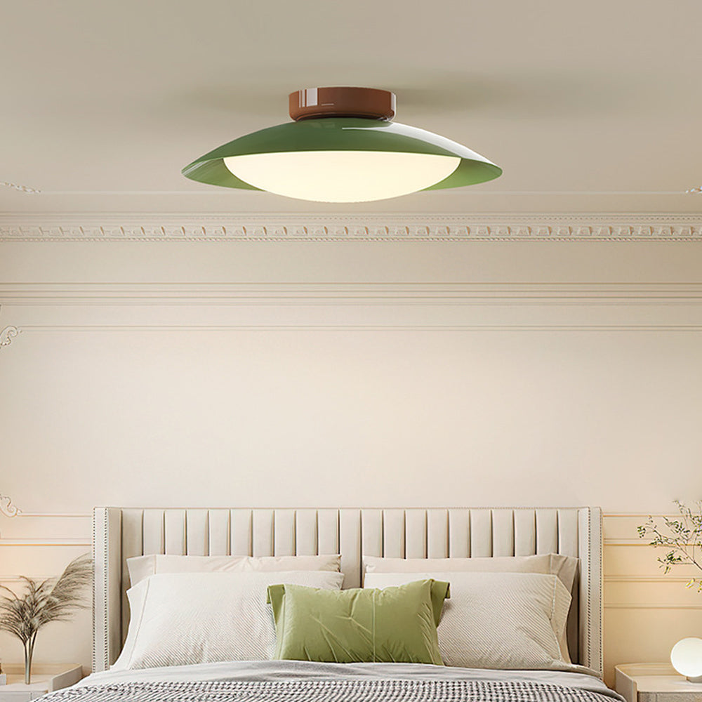 Ceiling Light Metal Dome 17.7 in Indoor Use Serene Mid-Century Style Warm Glow | Thomler