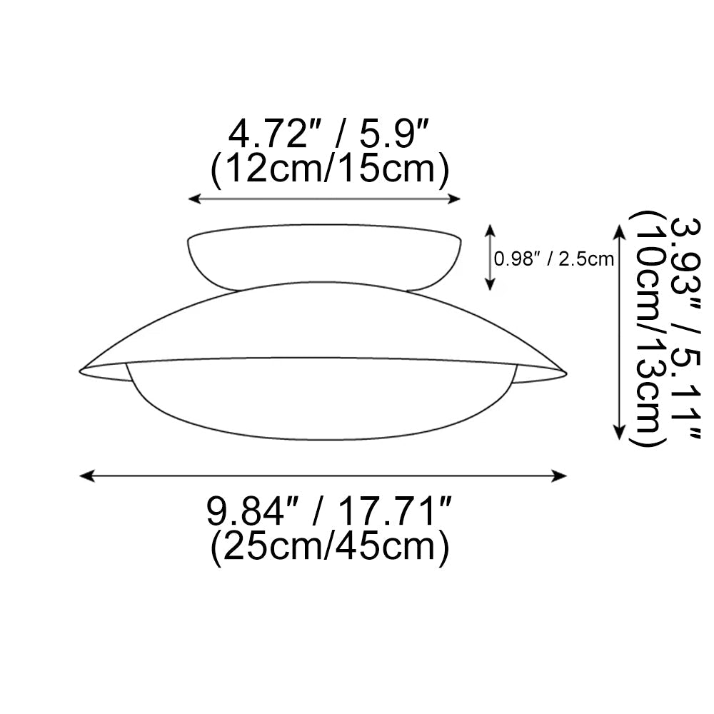 Ceiling Light Metal Dome 17.7 in Indoor Use Serene Mid-Century Style Warm Glow | Thomler