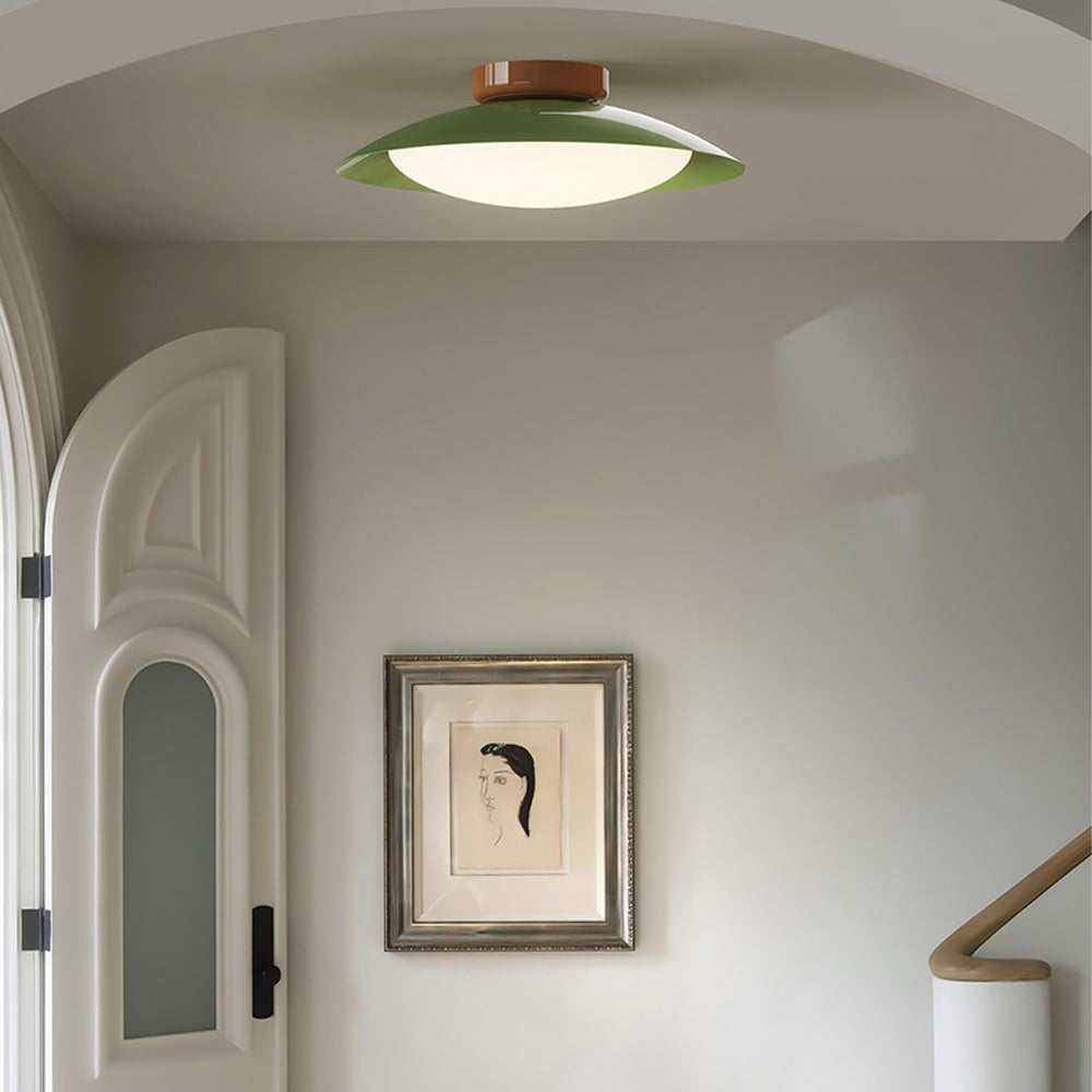 Ceiling Light Metal Dome 17.7 in Indoor Use Serene Mid-Century Style Warm Glow | Thomler