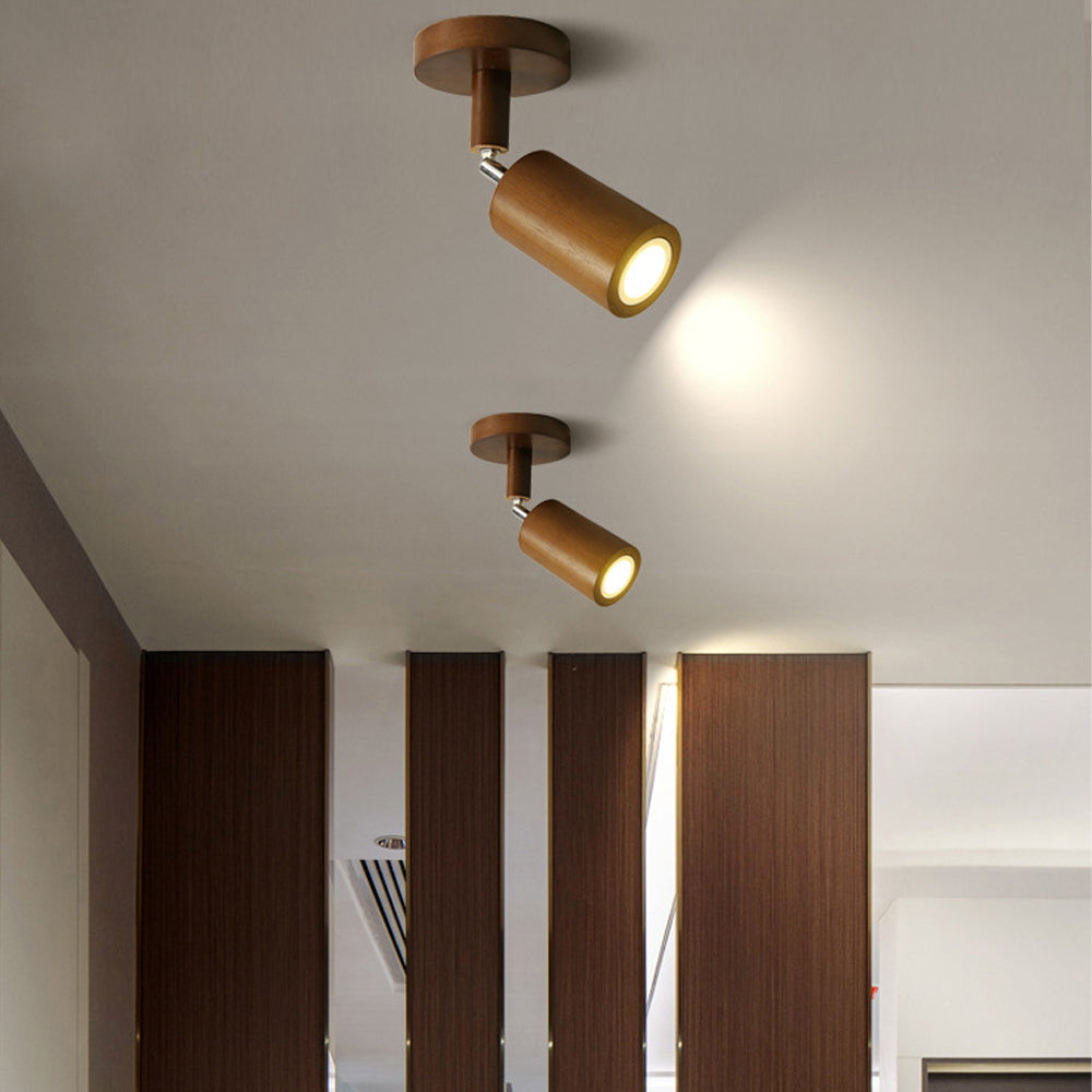 Ceiling Light Wood LED 39.3 in Adjustable Indoor Dining Living Room Modern Track Lighting | Thomler