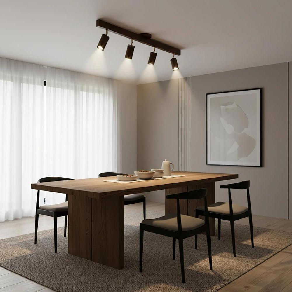 Ceiling Light Wood LED 39.3 in Adjustable Indoor Dining Living Room Modern Track Lighting | Thomler