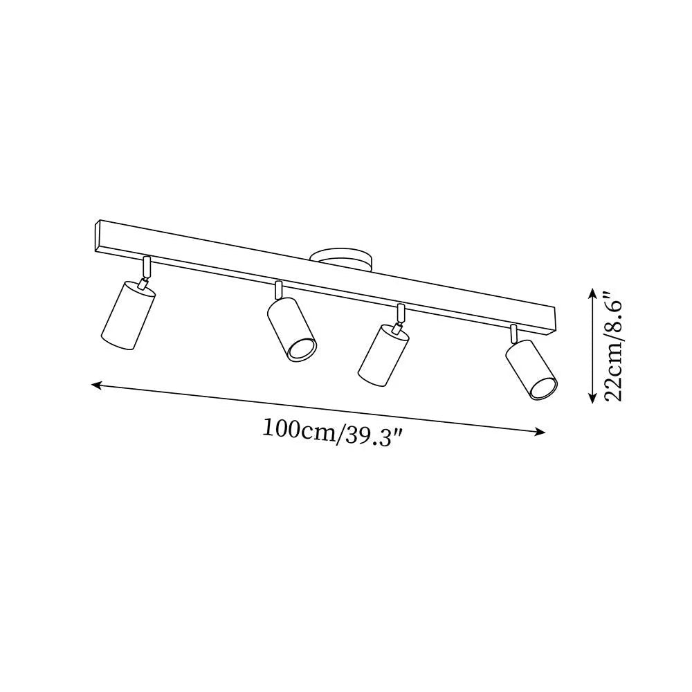Ceiling Light Wood LED 39.3 in Adjustable Indoor Dining Living Room Modern Track Lighting | Thomler