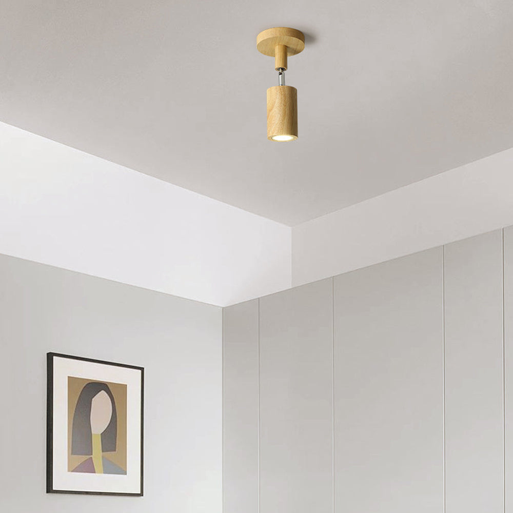Track Light Wood LED 120.0 cm Natural Ceiling Wall Living Room Dining Room Adjustable Spotlight Fixture | Thomler