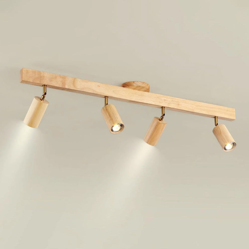 Track Light Wood LED 120.0 cm Natural Ceiling Wall Living Room Dining Room Adjustable Spotlight Fixture | Thomler