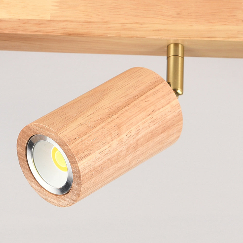 Track Light Wood LED 120.0 cm Natural Ceiling Wall Living Room Dining Room Adjustable Spotlight Fixture | Thomler