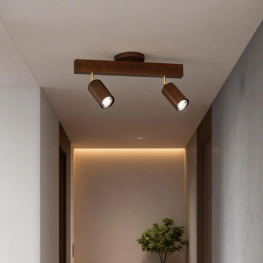 Ceiling Light Wood LED 39.3 in Adjustable Indoor Dining Living Room Modern Track Lighting | Thomler