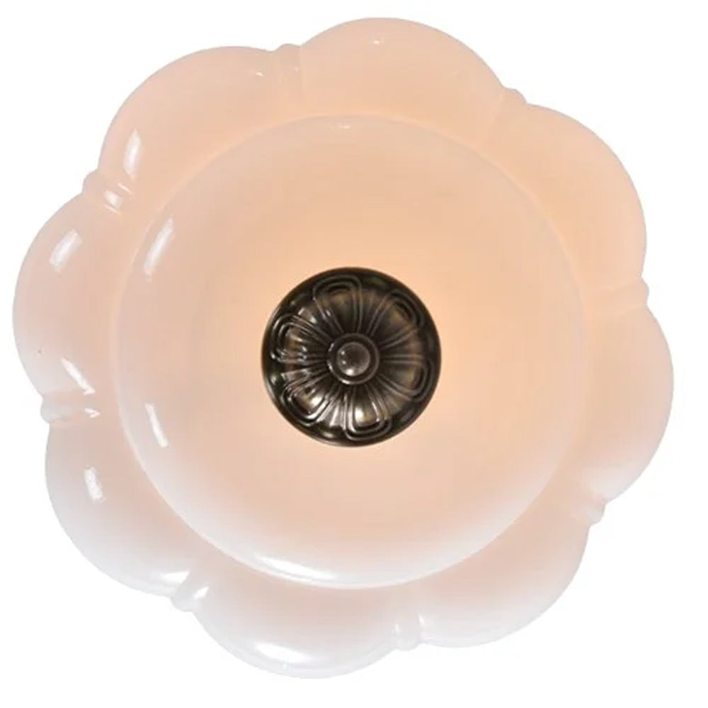 Pendant Light Glass Pumpkin Shade 38.0 cm Amber Vintage Brass Dining Room Bedroom Hanging Ceiling Lamp | Thomler