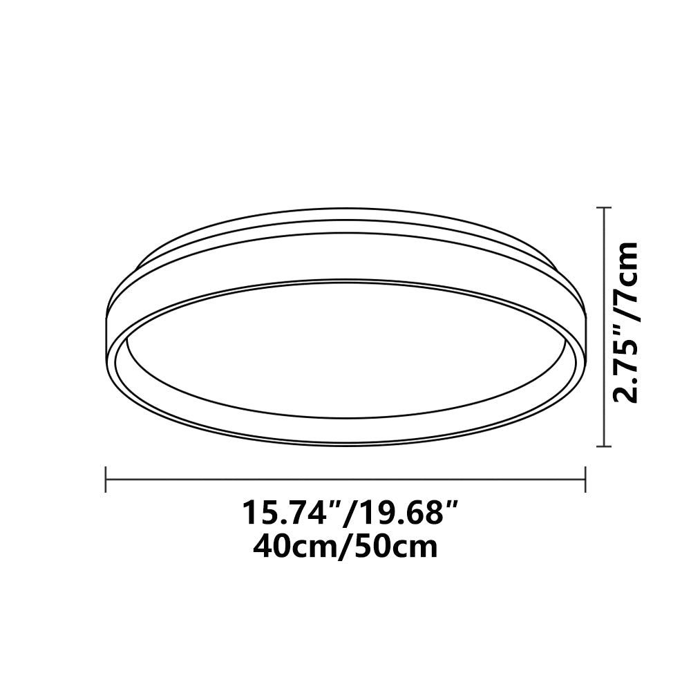 Ceiling Light Acrylic Round 15.7 in 2.8 in Indoor Bedroom Living Room LED Modern Minimalist Flush Mount Fixture | Thomler