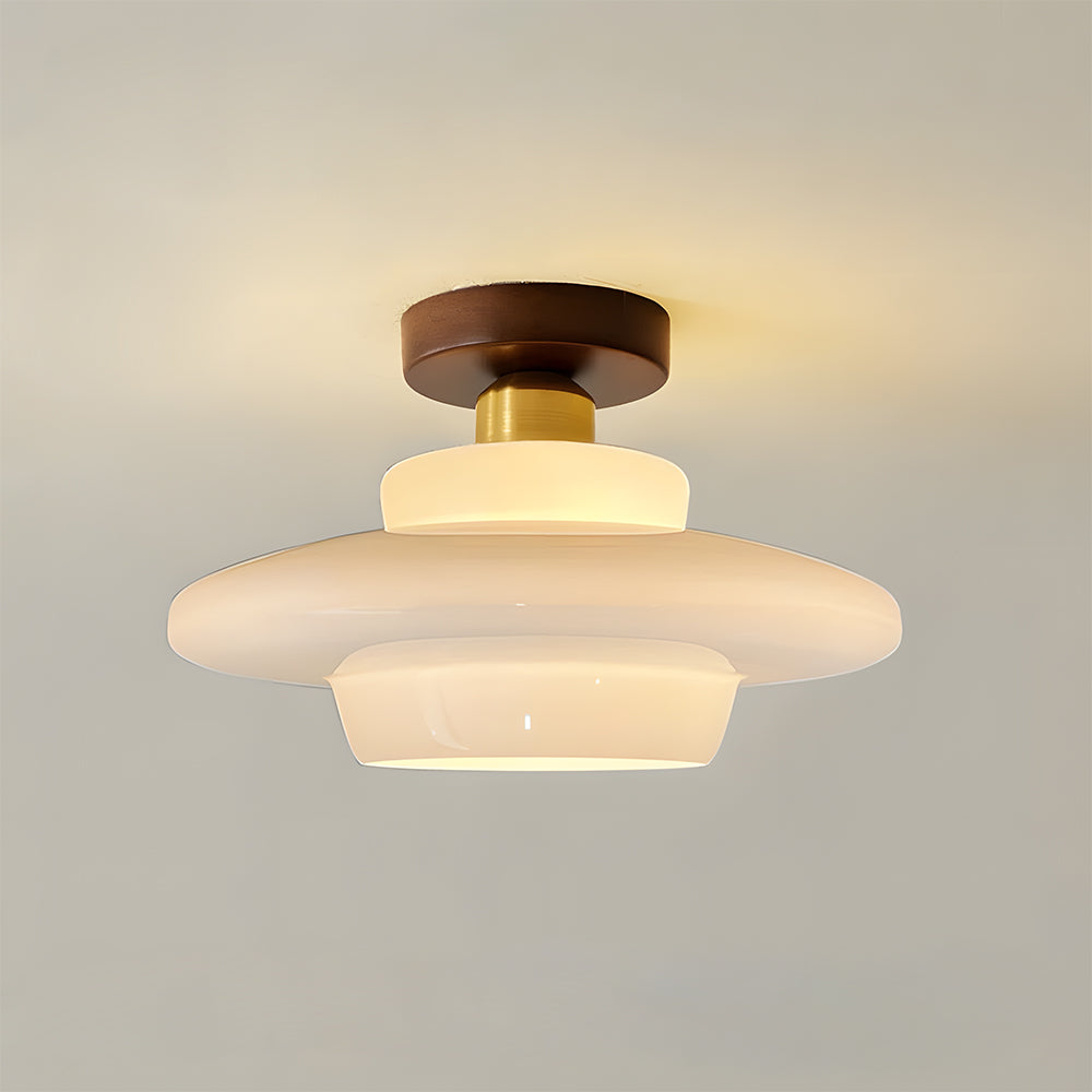Ceiling Lamp Walnut Glass 30.0 cm Copper Hallway Kitchen Dining Room Scandinavian Nordic Flush Mount Lighting | Thomler