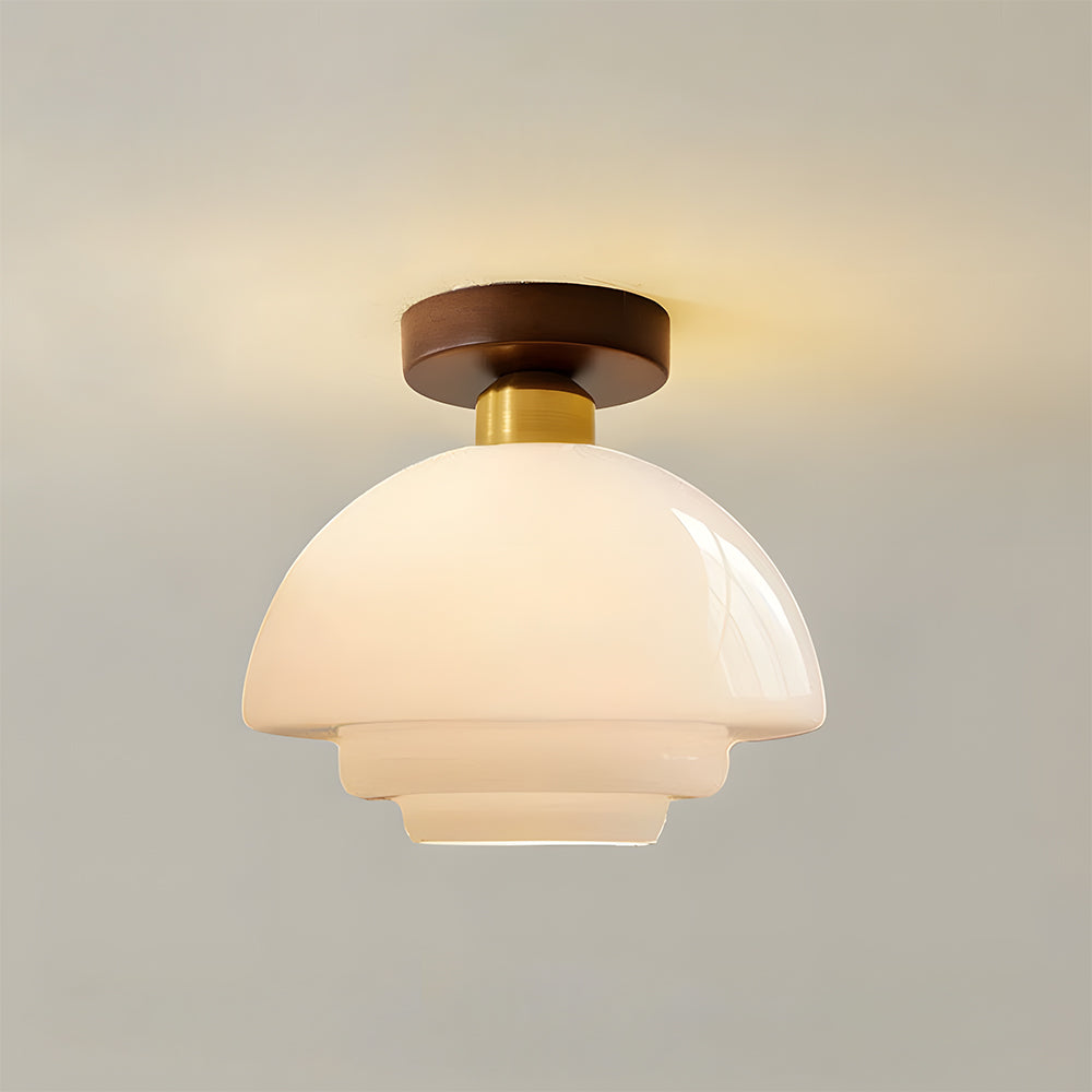Ceiling Lamp Walnut Glass 30.0 cm Copper Hallway Kitchen Dining Room Scandinavian Nordic Flush Mount Lighting | Thomler