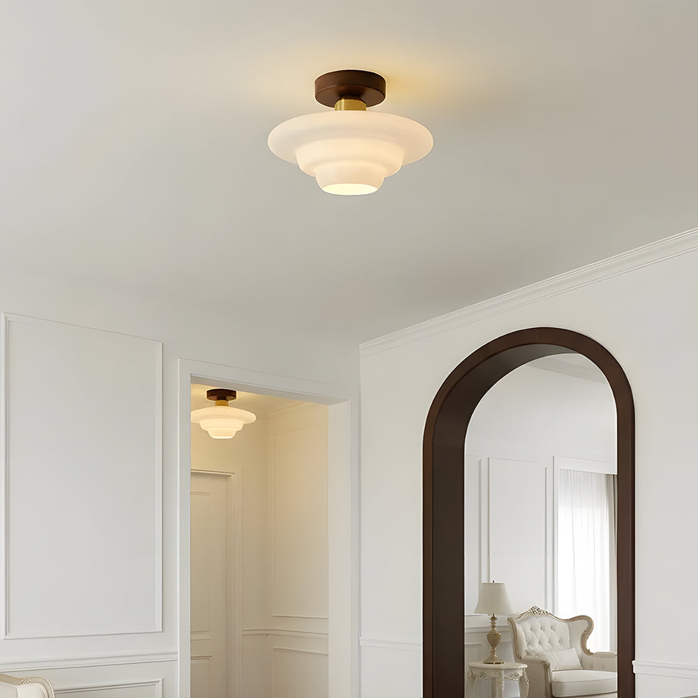 Ceiling Lamp Walnut Glass 30.0 cm Copper Hallway Kitchen Dining Room Scandinavian Nordic Flush Mount Lighting | Thomler