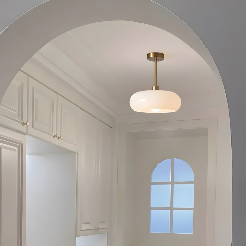 Pendant Light Glass Dome Ø 28.0 cm Amber Dining Room Kitchen Island Vintage Hanging Ceiling Lamp | Thomler