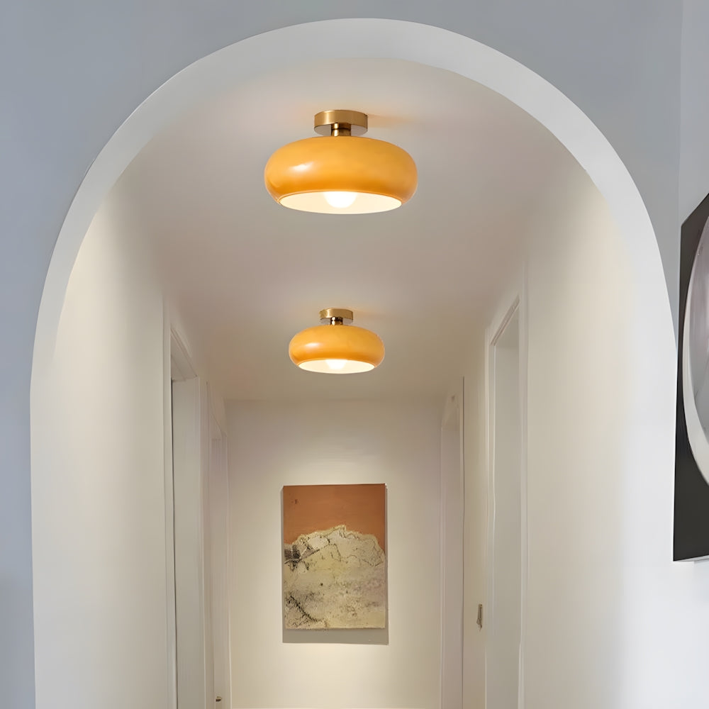 Pendant Light Glass Dome 28.0 cm Amber Dining Room Kitchen Island Vintage Hanging Ceiling Lamp | Thomler