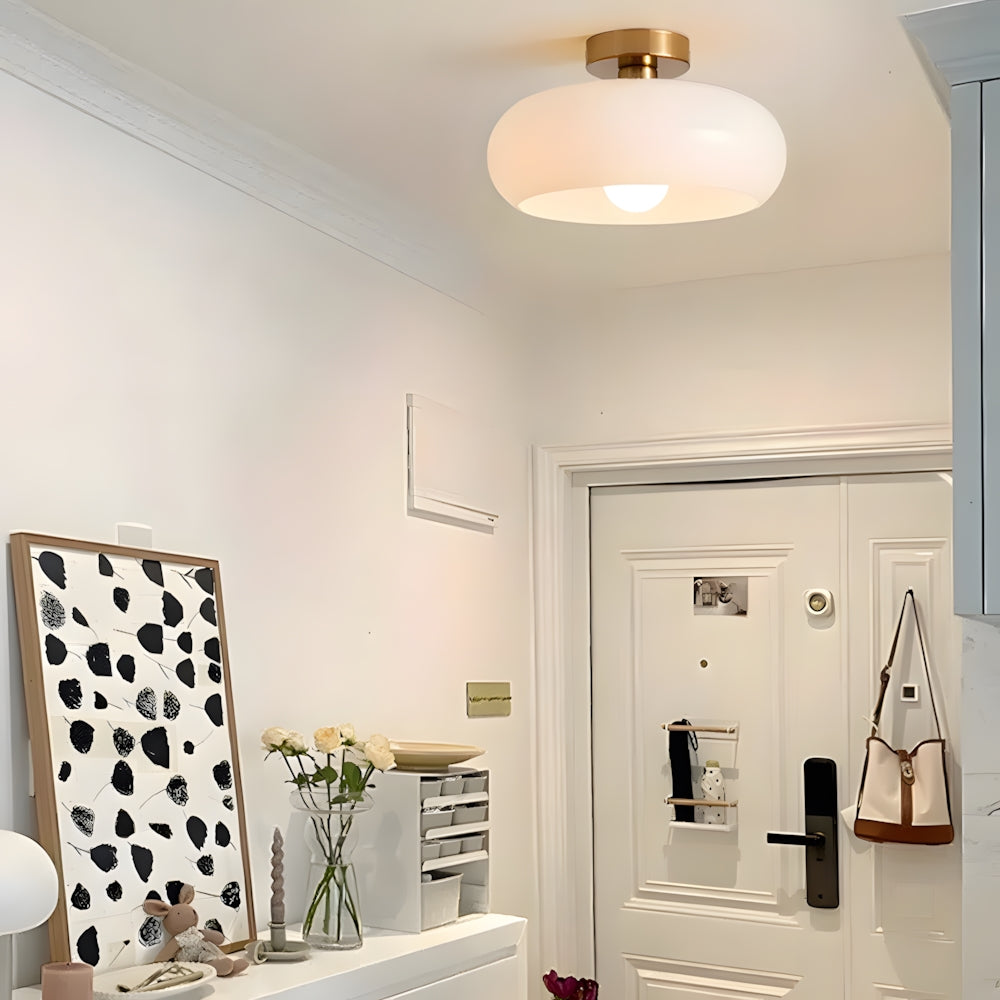 Pendant Light Glass Dome Ø 28.0 cm Amber Dining Room Kitchen Island Vintage Hanging Ceiling Lamp | Thomler