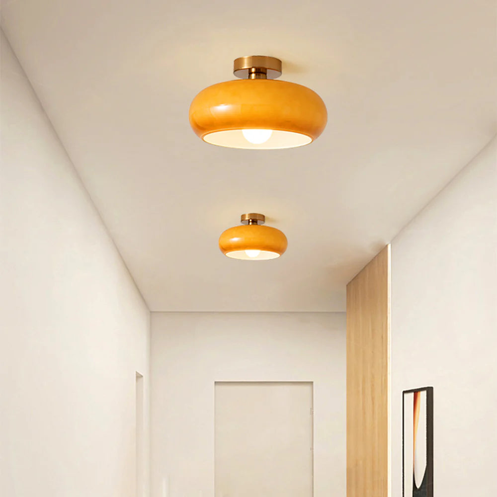 Pendant Light Glass Dome Ø 28.0 cm Amber Dining Room Kitchen Island Vintage Hanging Ceiling Lamp | Thomler
