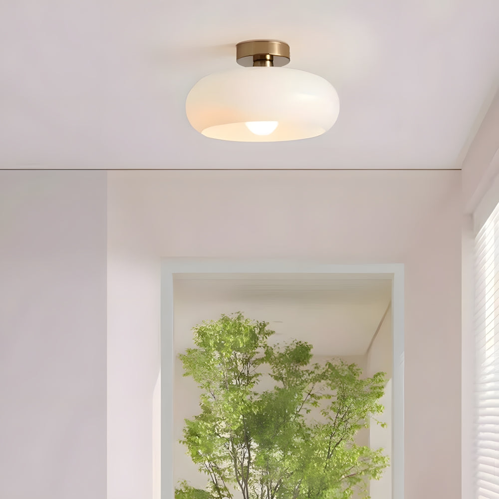 Pendant Light Glass Dome 28.0 cm Amber Dining Room Kitchen Island Vintage Hanging Ceiling Lamp | Thomler