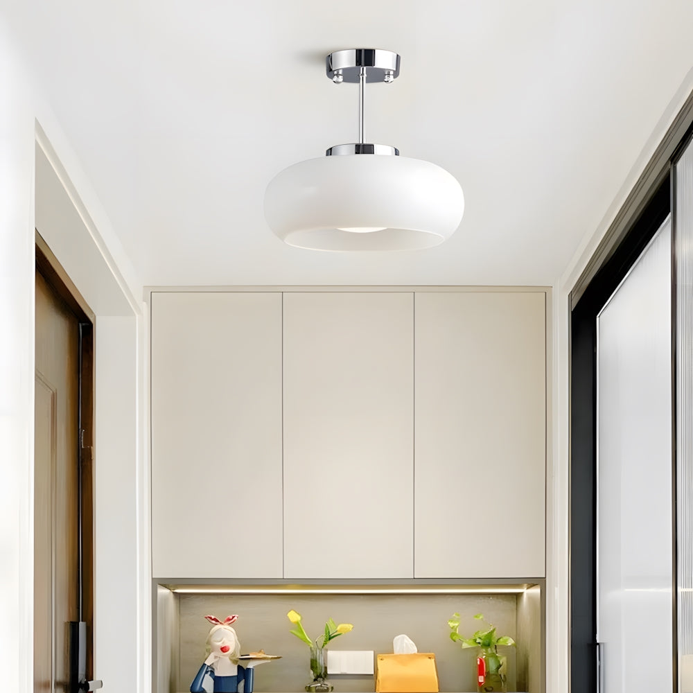 Pendant Light Glass Dome 28.0 cm Amber Dining Room Kitchen Island Vintage Hanging Ceiling Lamp | Thomler