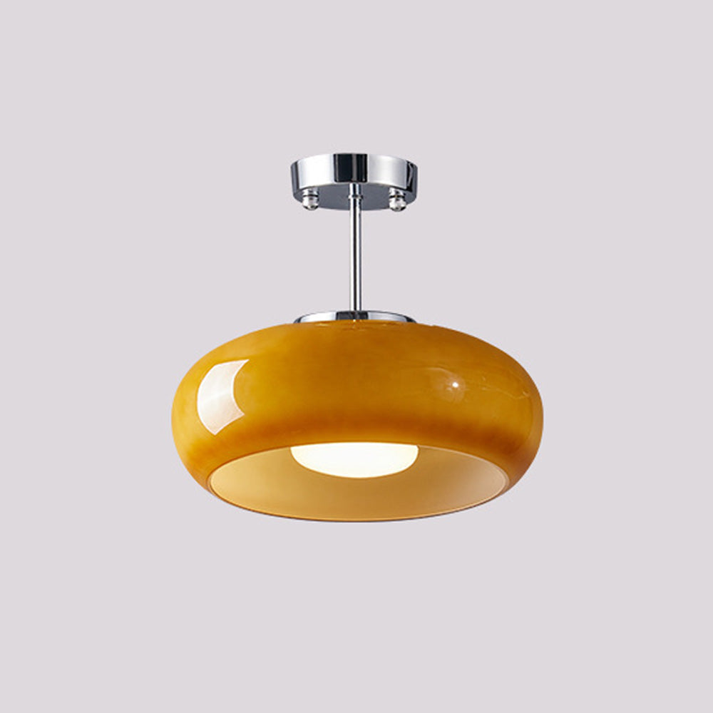 Pendant Light Glass Dome 28.0 cm Amber Dining Room Kitchen Island Vintage Hanging Ceiling Lamp E27 | Thomler