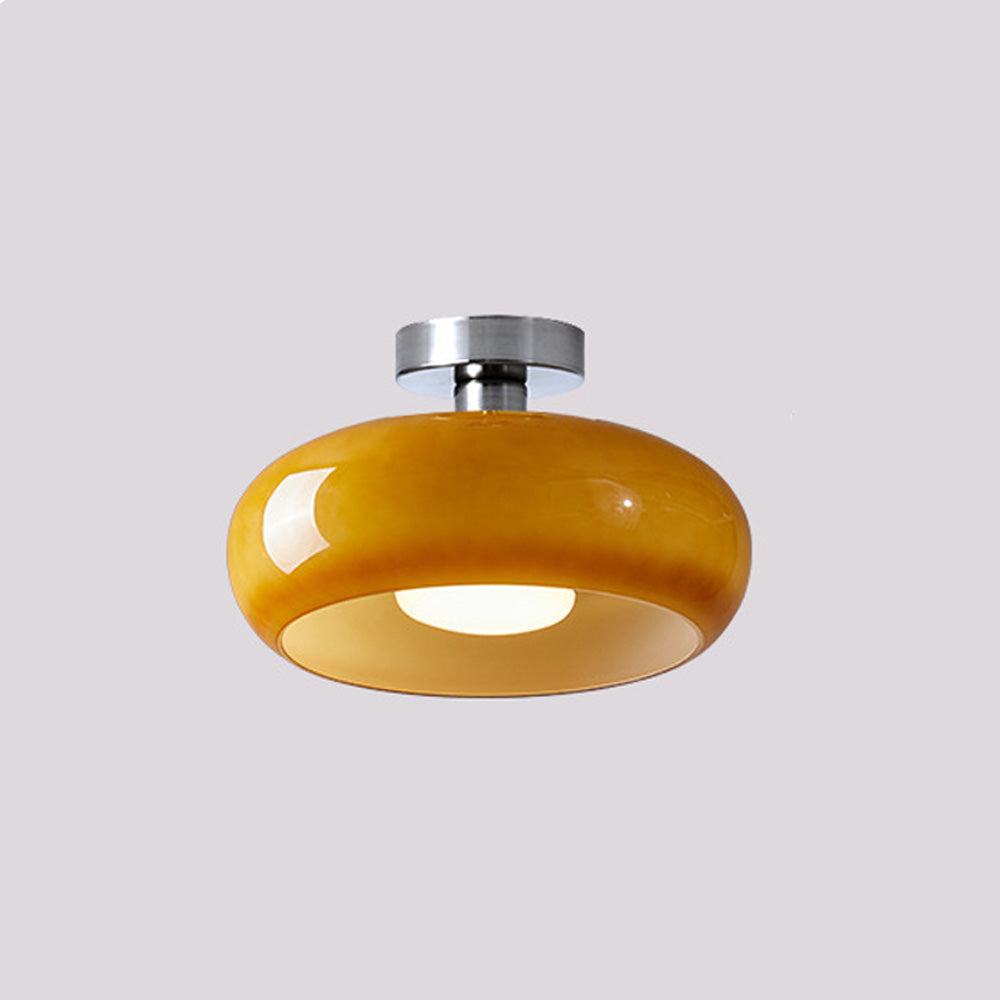 Pendant Light Glass Dome Ø 28.0 cm Amber Dining Room Kitchen Island Vintage Hanging Ceiling Lamp | Thomler