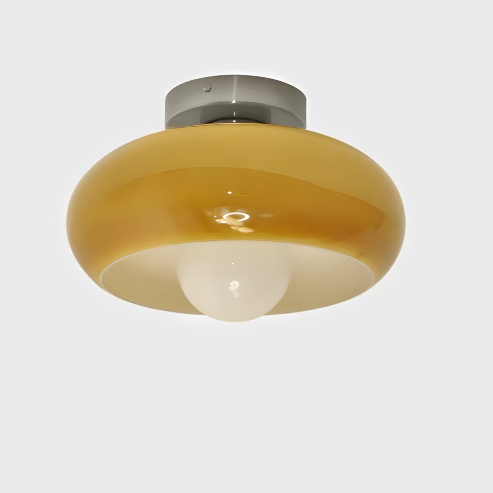Ceiling Light Glass 11 in Semi Flush Mount Indoor Bedroom Hallway Living Room Pendant Lamp Modern Mid Century Style | Thomler