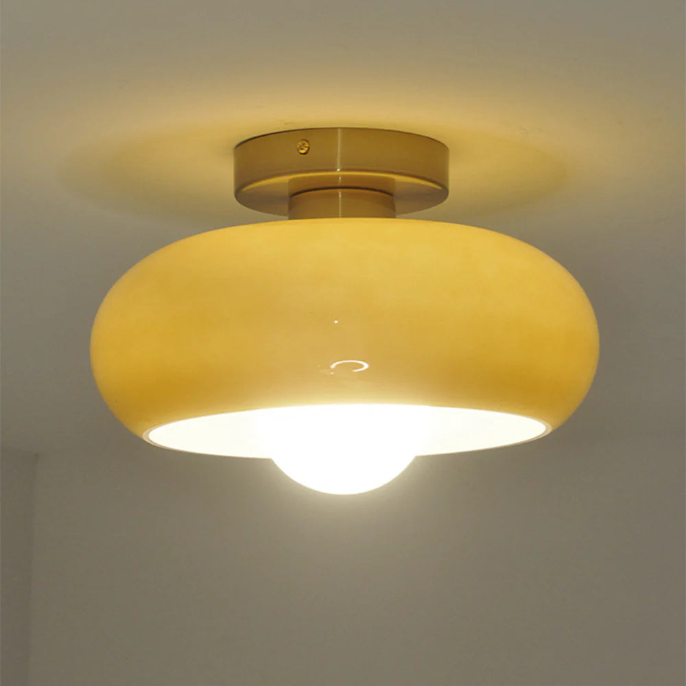 Ceiling Light Glass 11 in Semi Flush Mount Indoor Bedroom Hallway Living Room Pendant Lamp Modern Mid Century Style | Thomler