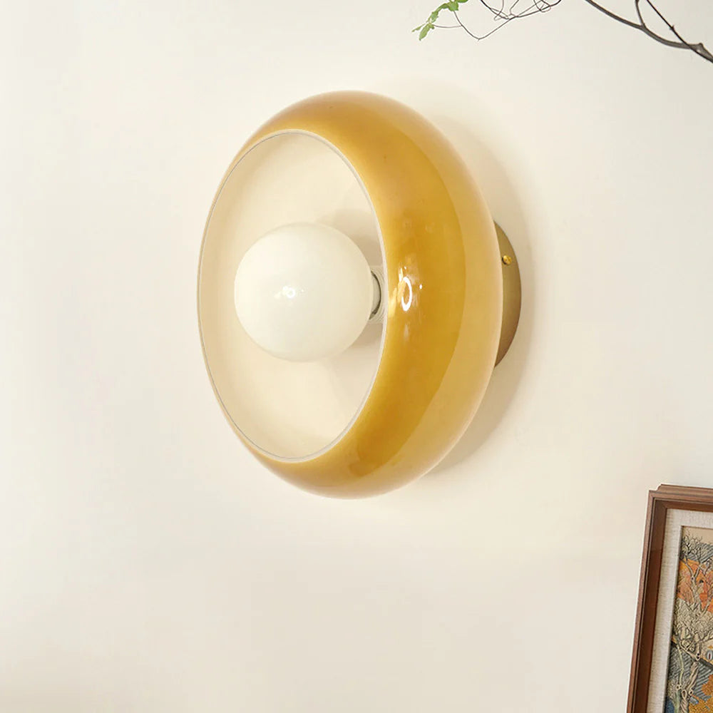 Ceiling Light Glass 11 in Semi Flush Mount Indoor Bedroom Hallway Living Room Pendant Lamp Modern Mid Century Style | Thomler