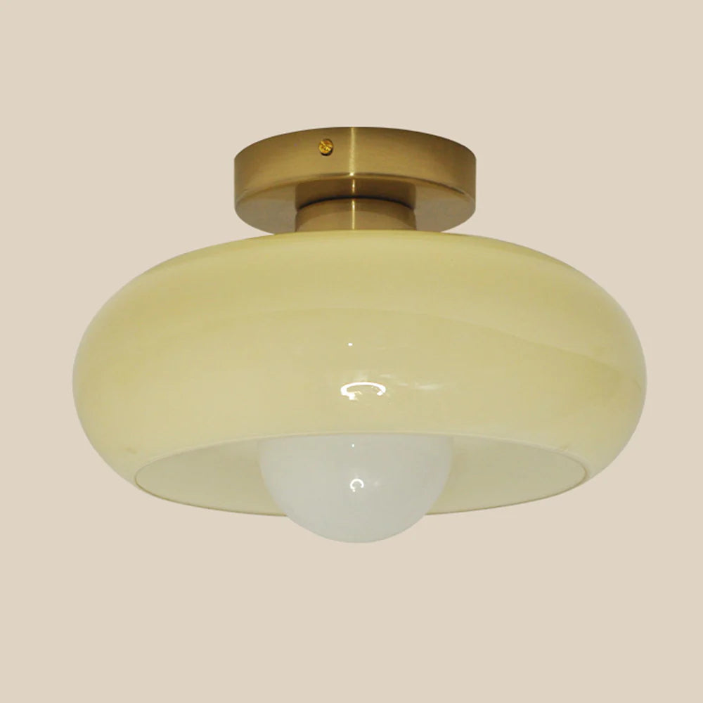 Ceiling Light Glass 11 in Semi Flush Mount Indoor Bedroom Hallway Living Room Pendant Lamp Modern Mid Century Style | Thomler