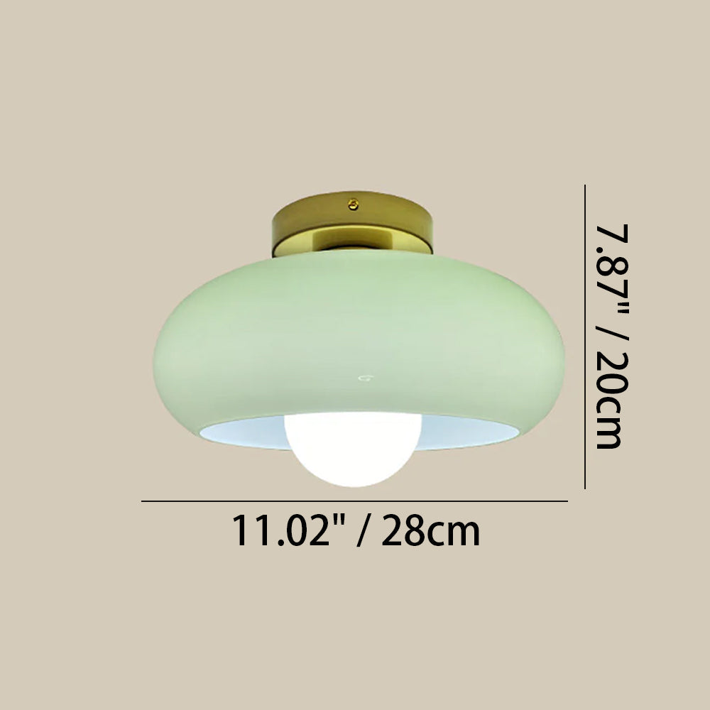Ceiling Light Glass 11 in Semi Flush Mount Indoor Bedroom Hallway Living Room Pendant Lamp Modern Mid Century Style | Thomler