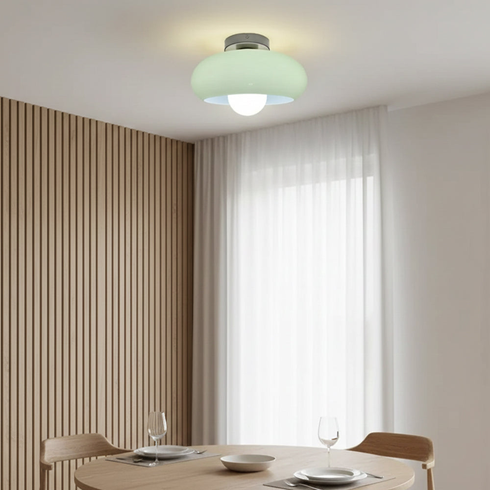 Ceiling Light Glass 11 in Semi Flush Mount Indoor Bedroom Hallway Living Room Pendant Lamp Modern Mid Century Style | Thomler